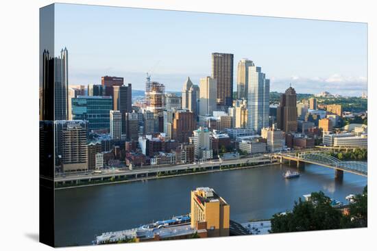 Pittsburgh, Pennsylvania, Downtown City and Rivers at Golden Triangle-Bill Bachmann-Premier Image Canvas