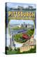 Pittsburgh, Pennsylvania - Montage Scenes-Lantern Press-Stretched Canvas