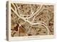 Pittsburgh Pennsylvania Street Map-Michael Tompsett-Stretched Canvas