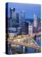 Pittsburgh Skyline and Fort Pitt Bridge over the Monongahela River, Pittsburgh, Pennsylvania, Unite-Richard Cummins-Premier Image Canvas