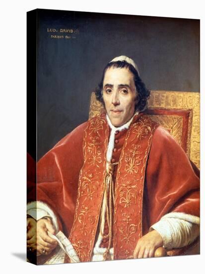 Pius VII (1742 - 1823).Painting by Jacques Louis David (1748-1825). Louvre Museum. Paris-Jacques Louis David-Premier Image Canvas