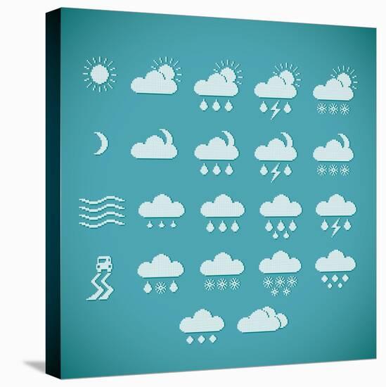Pixel Weather Icons-amovita-Stretched Canvas
