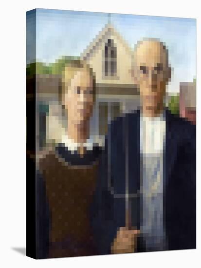 Pixelated American Gothic-Studio W-Stretched Canvas