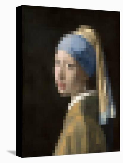 Pixelated Girl with a Pearl Earring-Studio W-Stretched Canvas