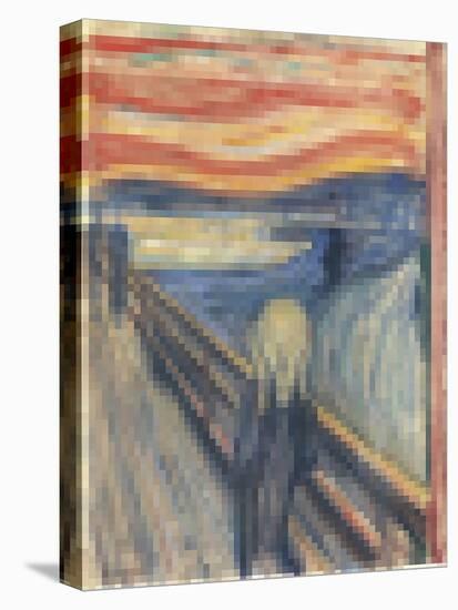Pixelated The Scream-Studio W-Stretched Canvas