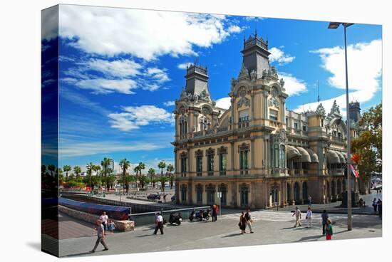 Placa del Portal de la Pau near the harbour, Barcelona, Catalonia, Spain-null-Stretched Canvas