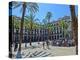 Placa Real in Barcelona with Palms and Sunshine-Markus Bleichner-Stretched Canvas