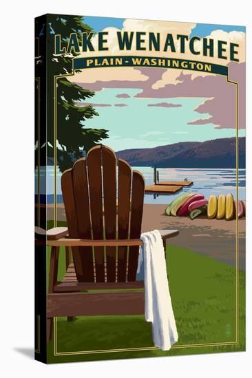 Plain, Washington - Adirondack Chair-Lantern Press-Stretched Canvas