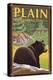 Plain, Washinton - Black Bear in Forest-Lantern Press-Stretched Canvas