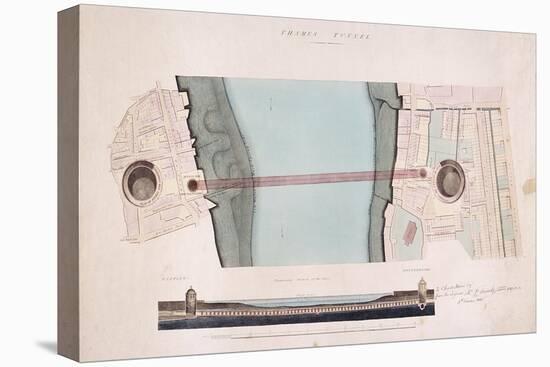 Plan and Longitudinal Section of the Thames Tunnel, London, 1842-null-Premier Image Canvas