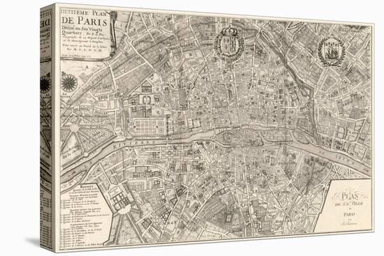 Plan dela Ville de Paris 1715-Nicolas De Fer-Stretched Canvas