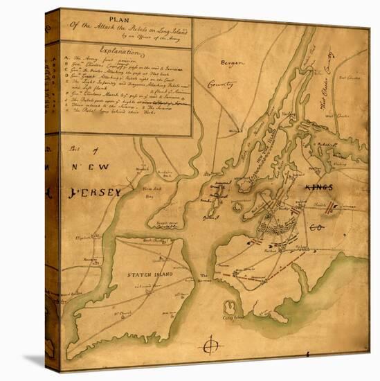 Plan of the attack the rebels on Long Island-Anonymous-Stretched Canvas