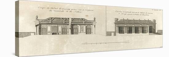 Planche 108 : Coupe de l’Hôtel de Lassay sur la longueur du vestibule et du salon-Jacques-François Blondel-Premier Image Canvas