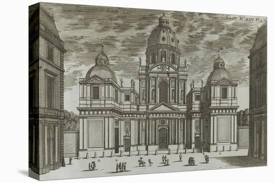 Planche 276: vue générale de l'église couvent des Minimes de la Place Royale à Paris-Jacques-François Blondel-Premier Image Canvas