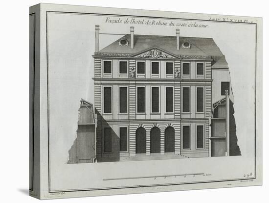 Planche 298 : élévation de façade sur cour de l'hôtel de Rohan , rue Vieildu Tempà Paris-Jacques-François Blondel-Premier Image Canvas