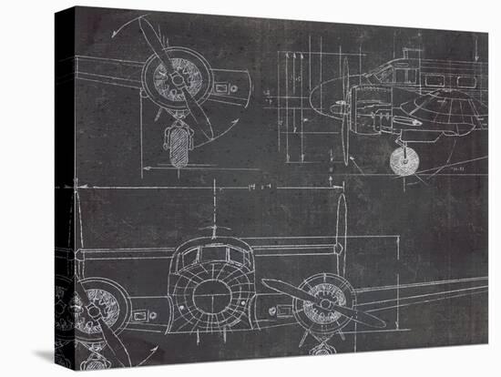 Plane Blueprint III v2-Marco Fabiano-Stretched Canvas