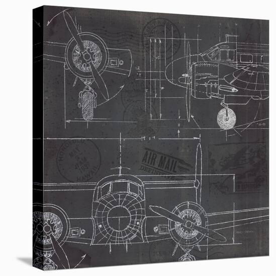 Plane Blueprint III-Marco Fabiano-Stretched Canvas