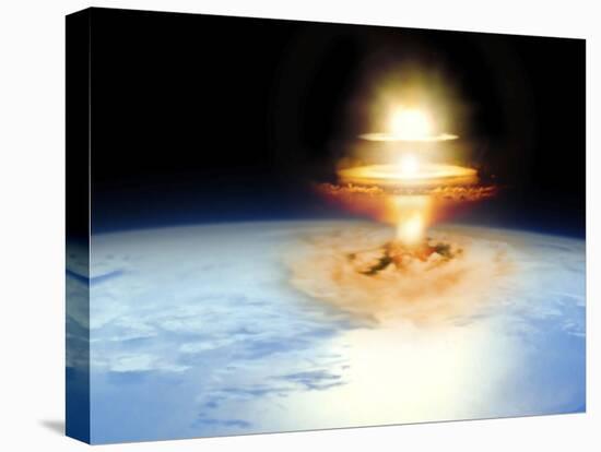 Planet Earth with Atomic Blast-null-Premier Image Canvas