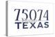 Plano, Texas - 75074 Zip Code (Blue)-Lantern Press-Stretched Canvas