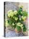 Planter filled with green hydrangeas in the ancient Portuguese village.-Julie Eggers-Premier Image Canvas