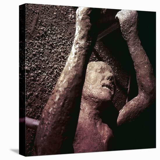Plaster Cast of a victim of the eruption of Vesuvius at Pompeii, Italy. Artist: Unknown-Unknown-Premier Image Canvas