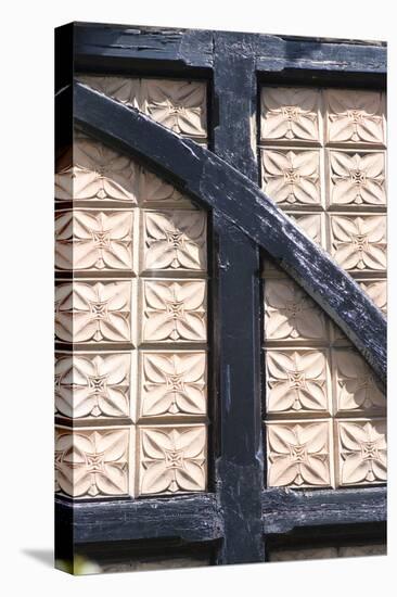 Plaster Patterned Tiles in a Wood Timber Frame, on a Residential Building-Natalie Tepper-Stretched Canvas