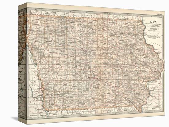 Plate 101. Map of Iowa. United States-Encyclopaedia Britannica-Stretched Canvas