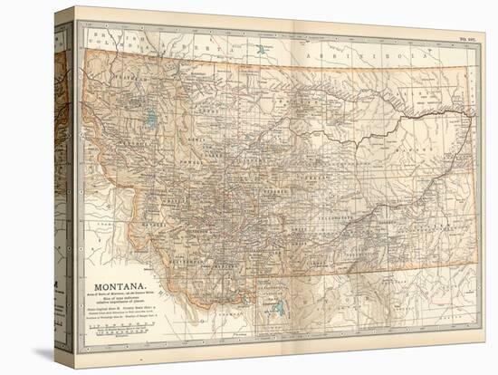 Plate 107. Map of Montana. United States-Encyclopaedia Britannica-Stretched Canvas