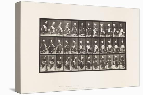 Plate 107. Turning to Ascend Stairs, Bucket of Water & Broom in Hands, 1885 (Collotype on Paper)-Eadweard Muybridge-Premier Image Canvas