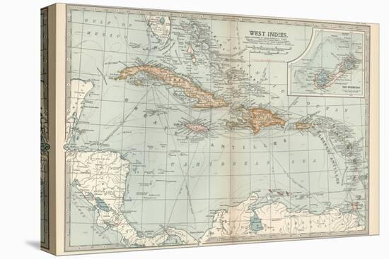 Plate 117. Map of the West Indies. Inset Map of the Berudas-Encyclopaedia Britannica-Stretched Canvas