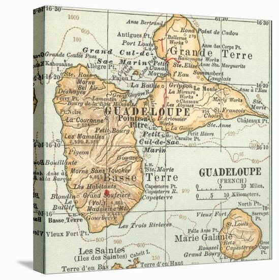 Plate 118. Inset Map of Guadeloupe (French)-Encyclopaedia Britannica-Stretched Canvas