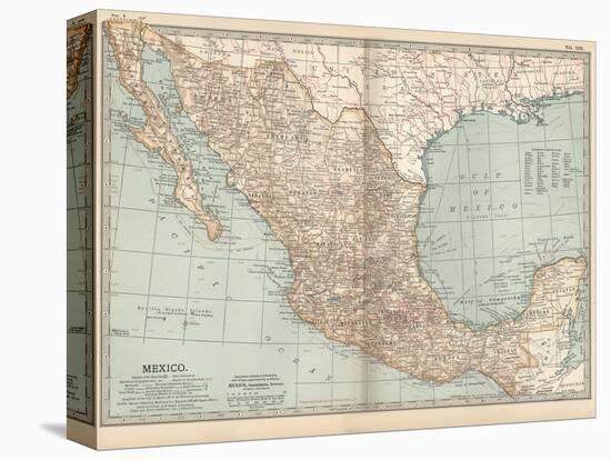 Plate 119. Map of Mexico, 1902. Atlas, Maps-Encyclopaedia Britannica-Stretched Canvas