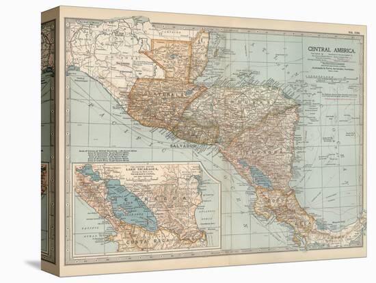 Plate 120. Map of Central America. Guatemala-Encyclopaedia Britannica-Stretched Canvas