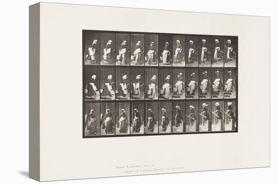 Plate 148. Descending Stairs, Turning Carrying Bucket of Water, 1885 (Collotype on Paper)-Eadweard Muybridge-Premier Image Canvas