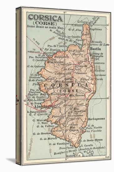 Plate 18. Inset Map of Corsica (Corse). Europe-Encyclopaedia Britannica-Stretched Canvas