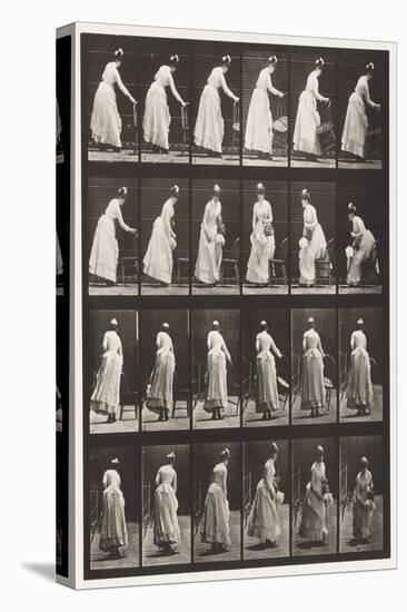 Plate 243.Placing Chair, Sitting and Flirting a Fan, 1885 (Collotype on Paper)-Eadweard Muybridge-Premier Image Canvas