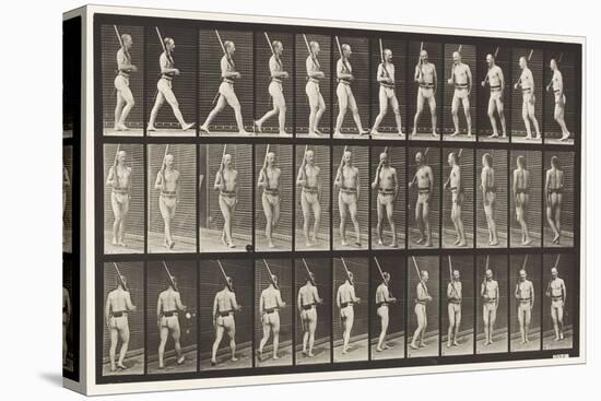 Plate 355. on Guard, Walking and Turning Around, 1872-85 (Collotype on Paper)-Eadweard Muybridge-Premier Image Canvas