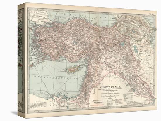 Plate 38. Map of Turkey in Asia. Asia Minor (Anatolia)-Encyclopaedia Britannica-Stretched Canvas