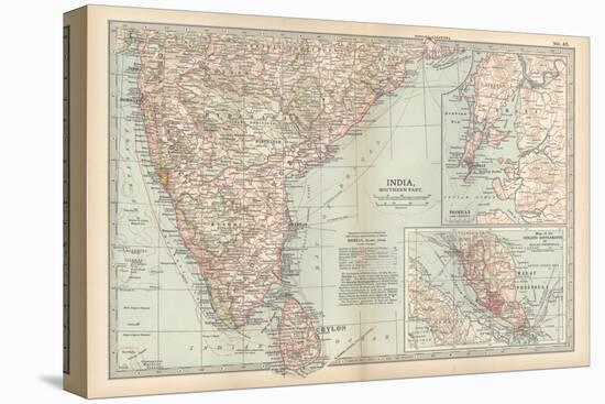 Plate 42. Map of India-Encyclopaedia Britannica-Stretched Canvas