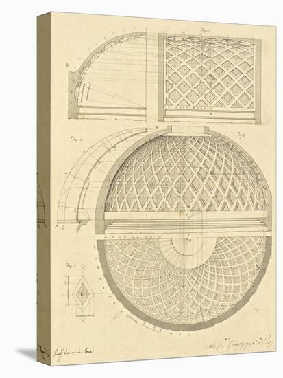 Plate 43 for Elements of Civil Architecture, ca. 1818-1850-Giuseppe Vannini-Stretched Canvas