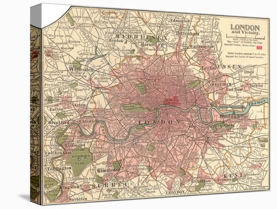 Plate 5. Inset Map of London-Encyclopaedia Britannica-Stretched Canvas