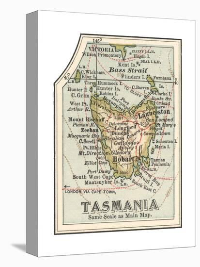 Plate 50. Inset Map of Tasmania. Australia-Encyclopaedia Britannica-Premier Image Canvas