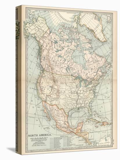 Plate 58. Map of North America. Alaska-Encyclopaedia Britannica-Stretched Canvas