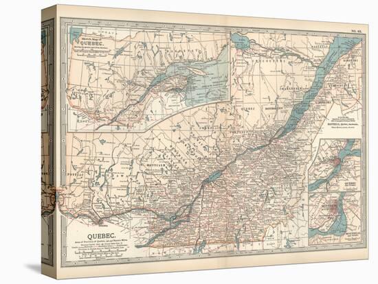 Plate 62. Map of Quebec-Encyclopaedia Britannica-Stretched Canvas