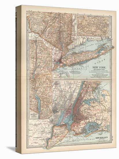 Plate 69. Map of New York State-Encyclopaedia Britannica-Stretched Canvas