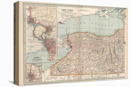 Plate 71. Map of New York State-Encyclopaedia Britannica-Stretched Canvas