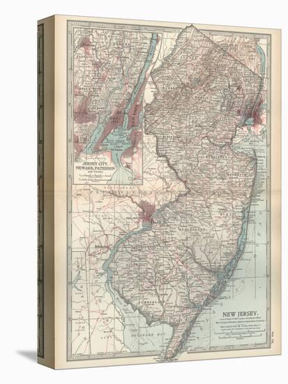 Plate 72. Map of New Jersey. United States. Inset Map of Jersey City-Encyclopaedia Britannica-Stretched Canvas