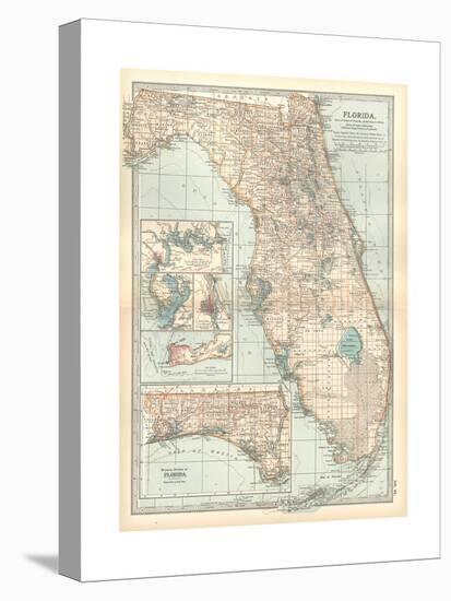 Plate 81. Map of Florida. United States. Inset Maps of Jacksonville-Encyclopaedia Britannica-Premier Image Canvas