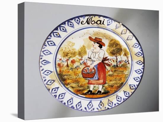 Plate Depicting Months, May, Earthenware-null-Premier Image Canvas