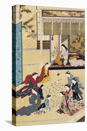 Playing Cards in a Home for Women-Hishikawa Moronobu-Premier Image Canvas